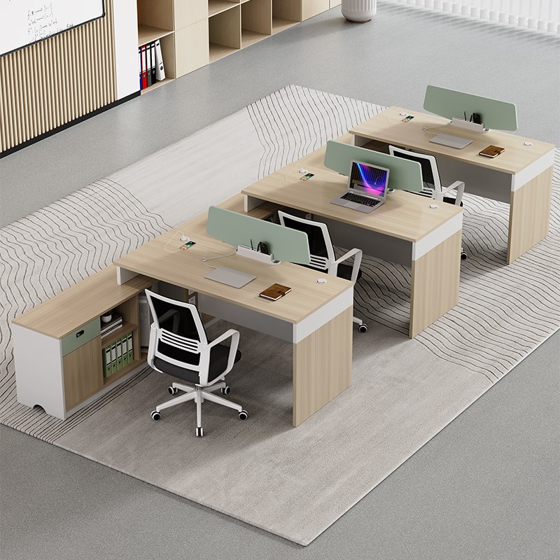 职员办公桌子简约现代财务室四人位办G公桌工位员工卡位桌椅办公
