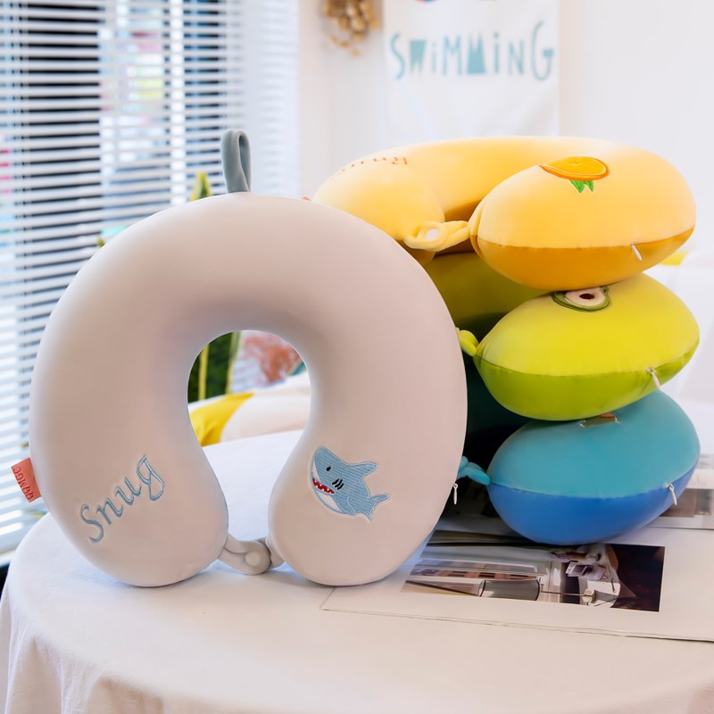 记忆棉U型枕护脖子汽车用卡通E可爱旅行便携U形枕头靠枕女