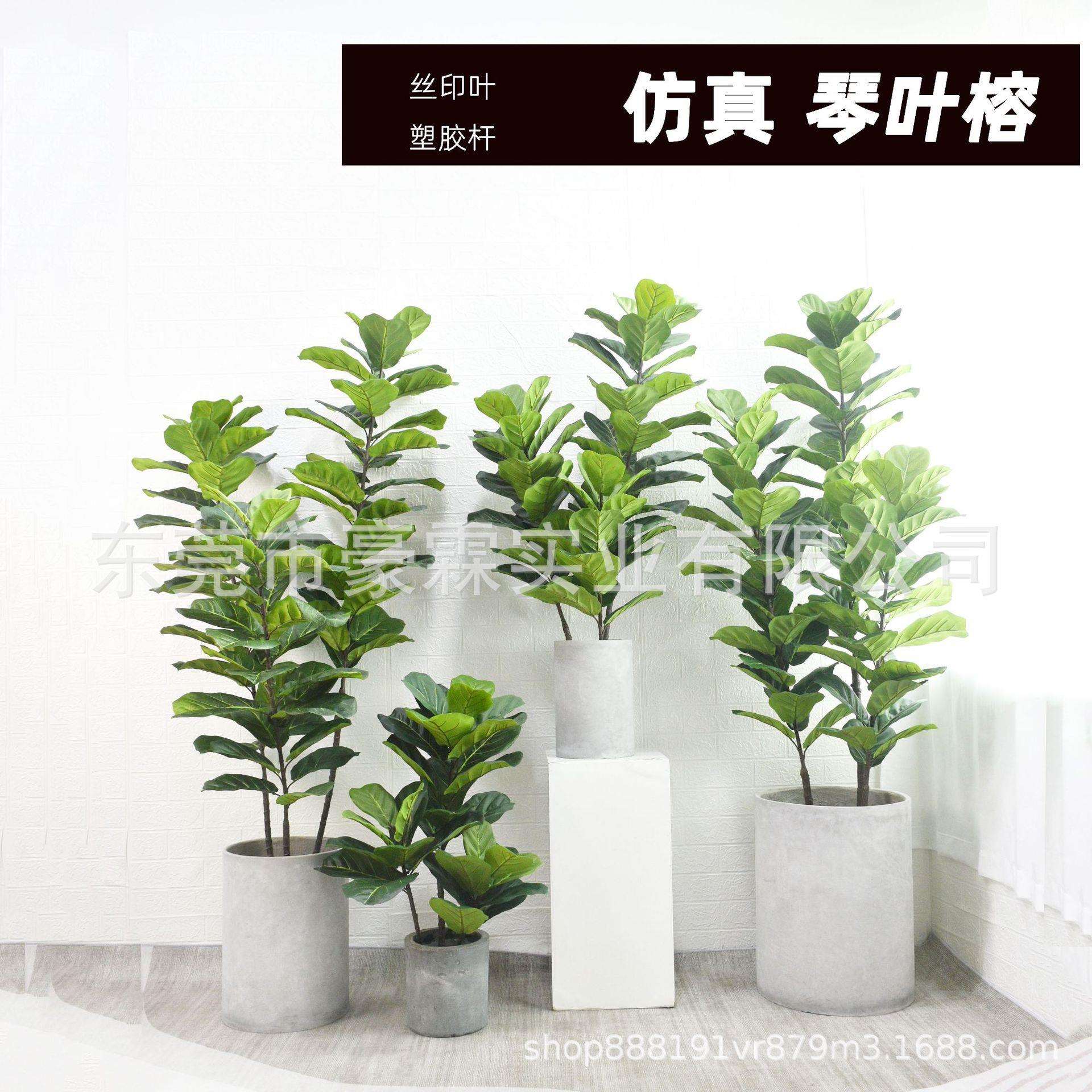 仿真琴叶榕室内客厅落地盆栽 服装店橱窗绿色假植物琴叶榕