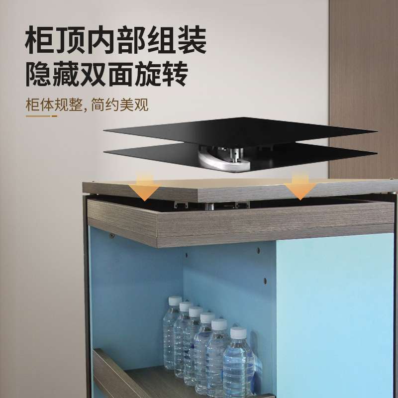 隐藏式回旋柜180度回旋镖旋转落地书柜客厅酒柜创意静音收纳置物