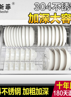 单层304不锈钢碗碟盘架拉篮厨房橱柜拉蓝栏抽屉开门式调味阻尼轨