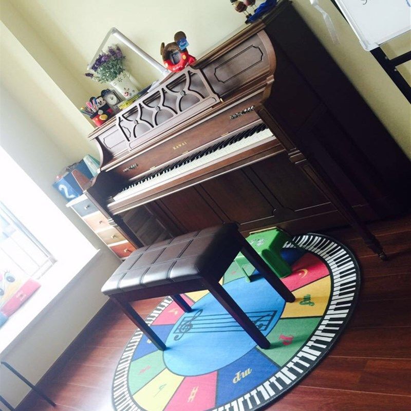 圆形钢琴彩色键盘防滑地毯五线谱琴凳垫地毯水洗不掉色成品中国风,居家布艺,地毯,淘宝优惠券,粉丝福利购,淘宝优惠卷