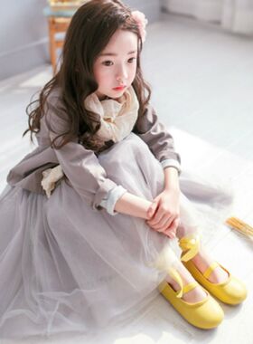2022韩国童装新款女童裙森系纱裙 半身长裙 百搭公主裙裙子母女裙
