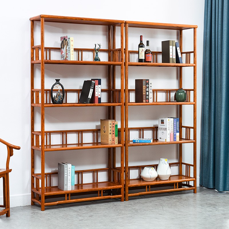 红木家具花梨木书架实木中式客厅落地置物架刺猬紫檀书Y橱架陈列