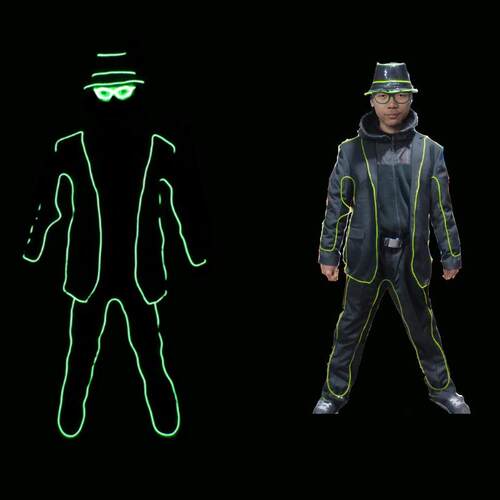 荧光舞LED表演服LED标准达人秀舞台发光衣服DJ爵士荧光舞发光道具