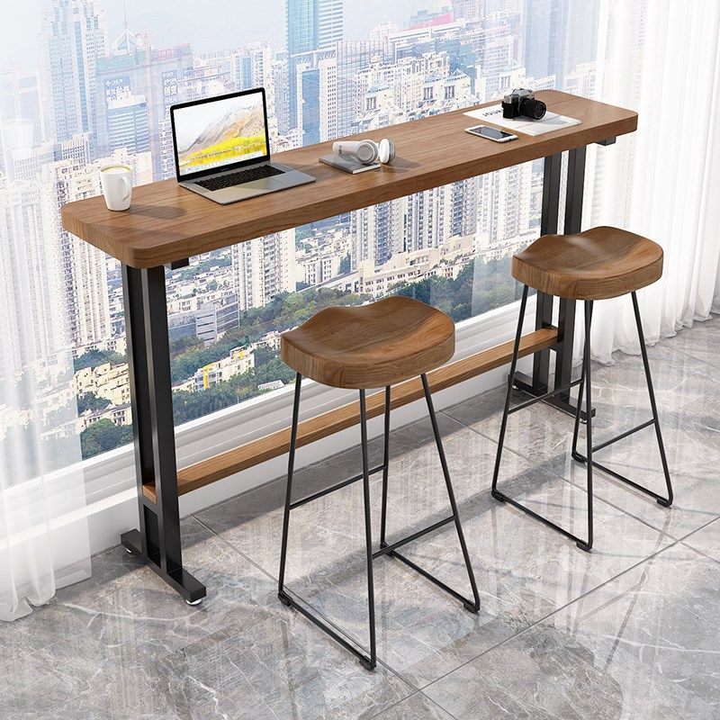 家用阳台靠窗铁艺实木吧台现代简约网红清吧便利店靠墙长方形桌子,商业/办公家具,酒吧台,淘宝优惠券,粉丝福利购,淘宝优惠卷