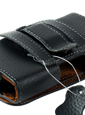 免邮挂腰式牛皮搭扣黑色皮套穿皮带手机套男士腰包男中老年款腰套