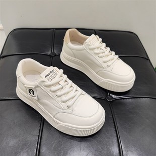 厚底增高百搭休闲不累脚运动鞋 板鞋 女2025新款 169真皮超轻小白鞋