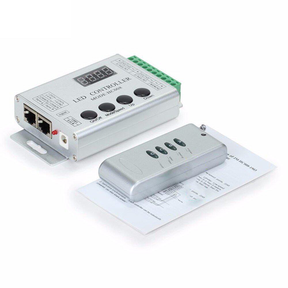 厂家直销铝壳HC008幻彩控制器2811IC2812IC追逐跑马全彩RGB控制器