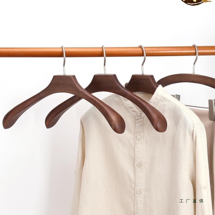 实木衣架家用挂衣宽肩衣服架木质衣撑防滑衣柜服装店无痕大衣衣挂