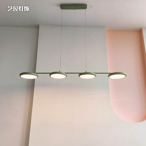餐厅吊灯法式创意三头吧台岛台吊灯简约奶油风极简飞碟餐桌吊灯