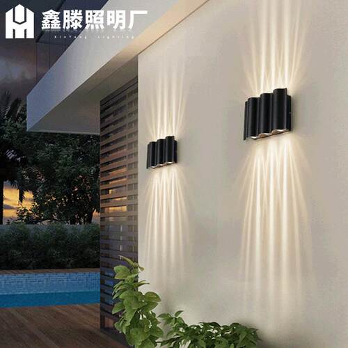 壁灯户外防水大门口庭院灯过道led灯超亮北欧室外门柱露台外墙灯