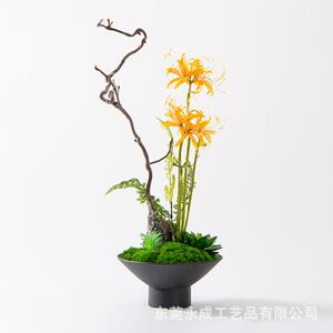 新中式彼岸仿真花绿色真草皮酒店前台样板间会议室摆件