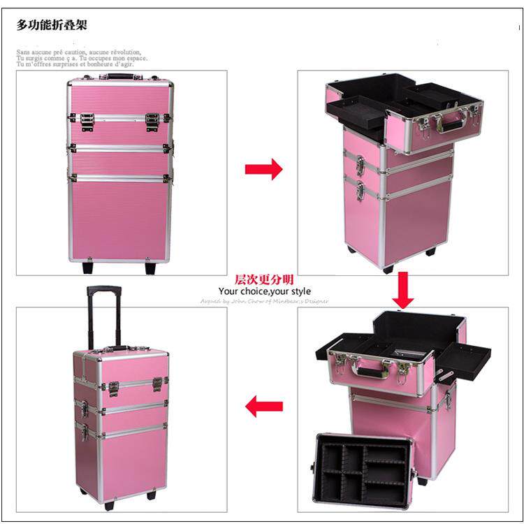 化妆拉杆箱多层铝合金箱样品展示工具收纳储存箱厂家做650