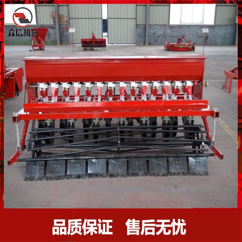 小麦旱稻播种机四轮拖拉机带大型宽幅J圆盘开沟免耕水稻播种机