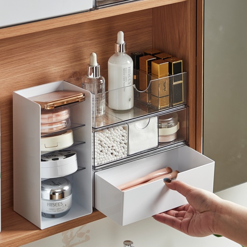 镜柜收纳盒桌面化妆品口红收纳置物架卫生间浴室桌面梳妆台整理盒,收纳整理,桌面收纳盒,淘宝优惠券,粉丝福利购,淘宝优惠卷