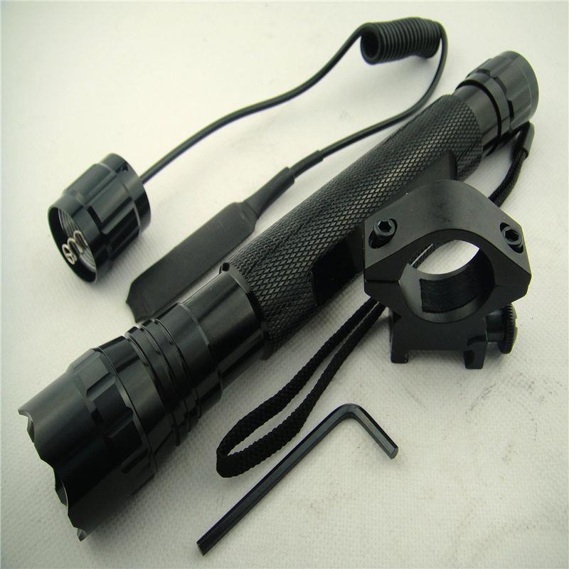 WF-501D手电T6Q5/蓝光绿光红光紫光黄光白光3v-18v灯头手电筒套装