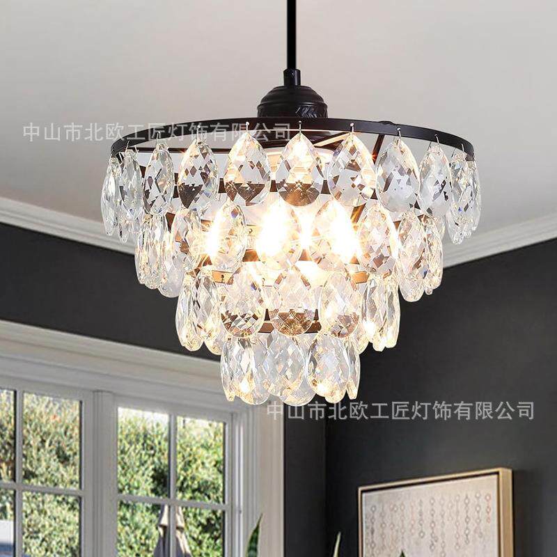 跨境美式简约复古水晶吊灯客厅卧室玄关简约轻奢餐厅灯具房间创意