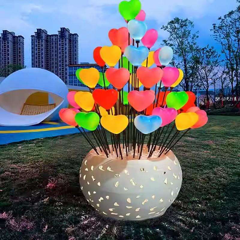 七彩发光爱心气球灯户外防水商场美陈装饰布置摆件网红拍照打卡