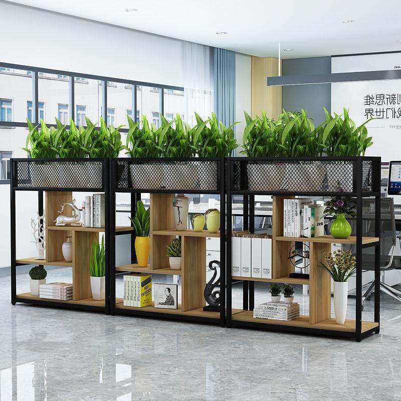 隔断屏风置物架花架铁艺办公室落地架装饰工业风简约现代客厅家用
