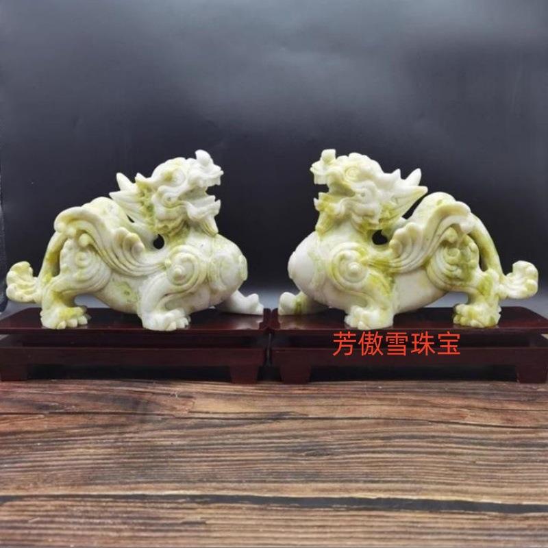 陕西蓝田玉貔貅摆件家居装饰办公送礼飞天貔貅玉摆件