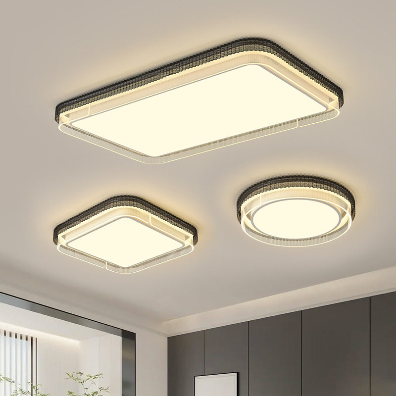 北欧led吸顶灯长方形客厅平板灯卧室现代简约超薄亚克力过道灯具