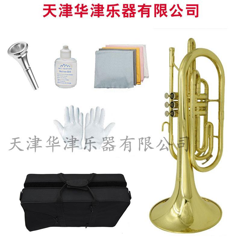 【圆号】华津乐器降B调行进圆号 初学者成人乐队演奏级圆号