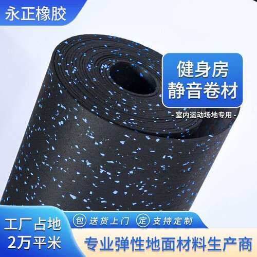 健身房地垫橡胶卷材减震垫隔音星彩点防滑地板哑铃运动地胶卷材