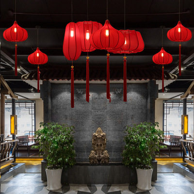 新中式复古禅意灯笼吊灯餐厅茶室