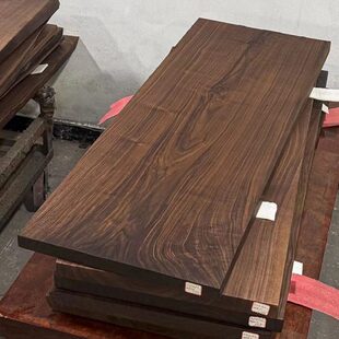 台面餐桌书桌板实木大板原木定制桌面面板板美板北实木板黑胡桃木
