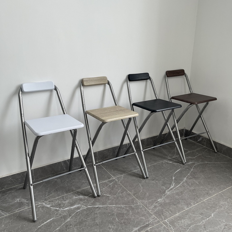 60坐高吧台椅酒吧椅子靠背家用折叠高脚凳前N台收银柜台高脚折叠