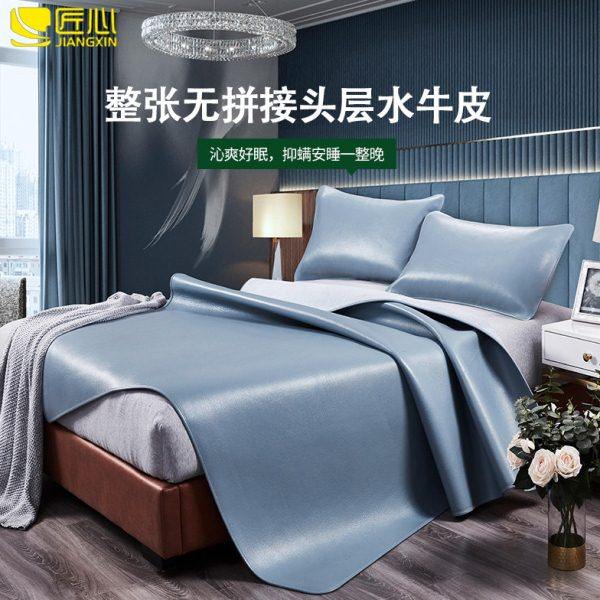 匠心头层水牛皮凉席整张无拼接1.5m-1.8米软席子加厚床垫三件套夏