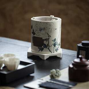 白泥手绘碳炉火炉风炉围炉煮茶炉陶瓷炭炉茶道煮茶器酒精炉