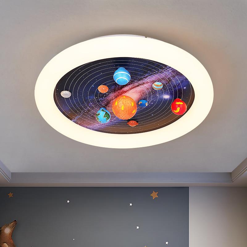 儿童房吸顶灯八大行星太阳系星球灯男孩房间现代简约LED卧室灯具
