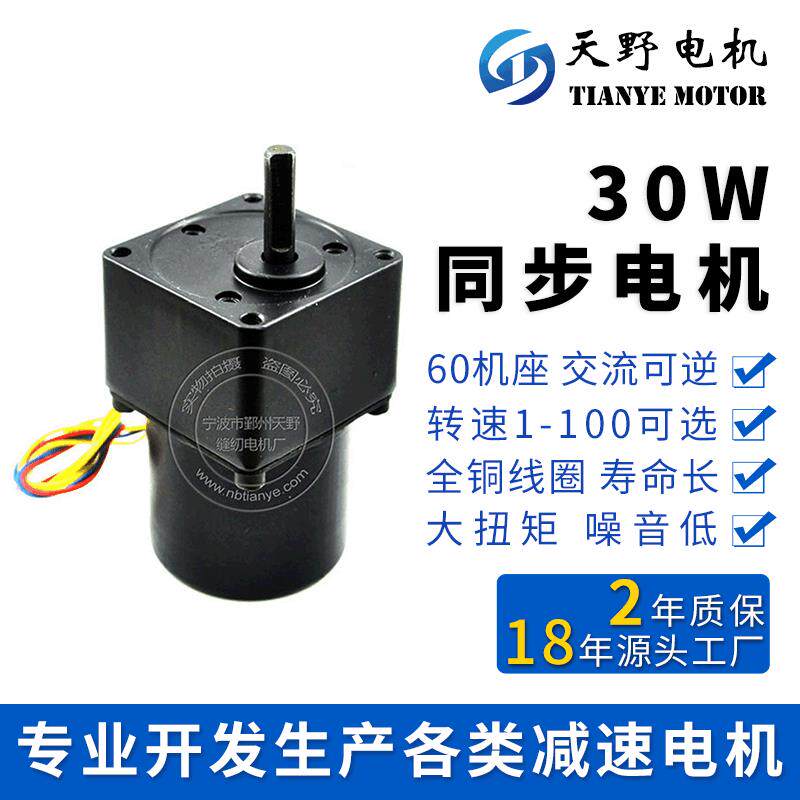 永磁同步电动机 微型交流马达 30W 2转 生物质燃烧炉电机 110V