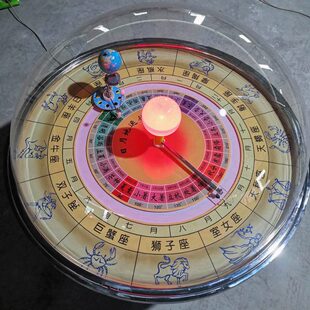 飞碟式三球仪模型旋转教学日地月运行仪电动月球仪透明天球仪摆件