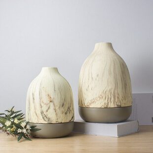 花器花瓶木创意家居陶瓷花瓶摆件纹家居饰品软装风  北欧ins插花