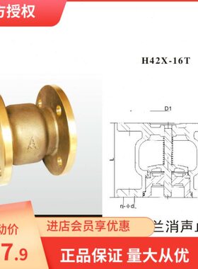 H4  4216X静音消声止回阀0 D-T-止回阀2040N 埃美柯2黄铜8 法兰
