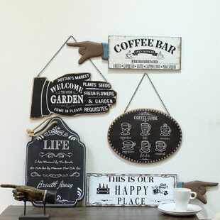 挂牌乡村店件咖啡装饰壁挂墙面英文字母黑板复古酒吧壁饰美式法式