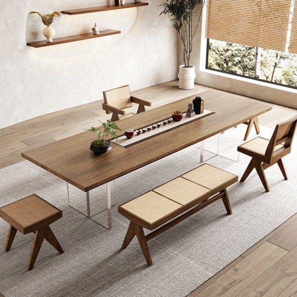 新中式实木大板茶桌椅组合一体茶台家用客厅现实木茶桌全套简约,商业/办公家具,茶台/茶桌,淘宝优惠券,粉丝福利购,淘宝优惠卷