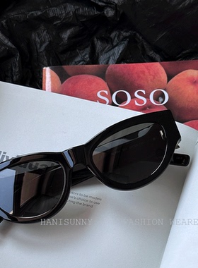 ose朴彩英同款黑色墨镜女