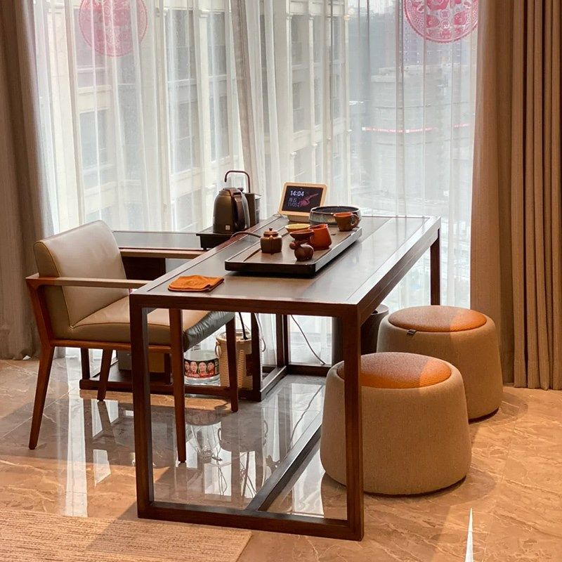 新中式阳台茶桌小型家用2024新款高端乌金石实木茶台胡桃木小茶桌,住宅家具,家用茶台/茶桌,淘宝优惠券,粉丝福利购,淘宝优惠卷
