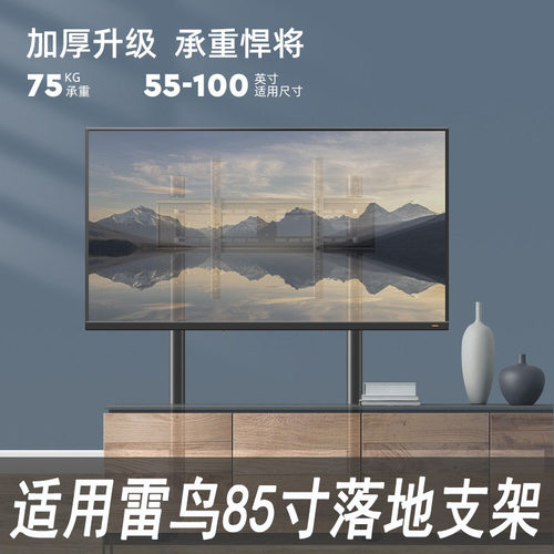 适用雷鸟鹤7/鹏7 24款75/85英寸电视落地支架超薄隐藏电视柜底座