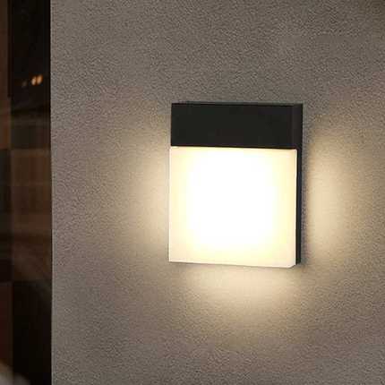 现代简约led户外感应壁灯 别墅花园围墙室外庭院防水走廊过道灯
