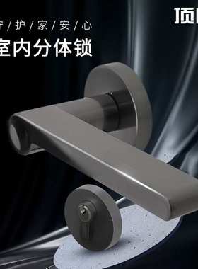 顶固（TOPSTRONG）室内门锁门把手卧室锁房门锁分体锁黑色轻奢静