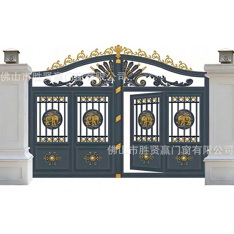 铝艺大门户外别墅庭院门花园铁艺大门围墙防护门高端自建房推拉门