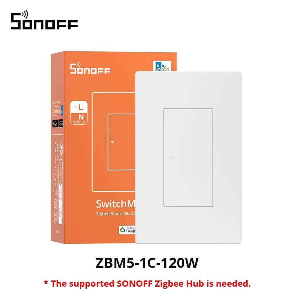 SONOFF ZBM5智能美式zigbee单火零火墙壁开关120型易微联远程语音图片