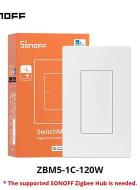 SONOFF ZBM5智能美式zigbee单火零火墙壁开关120型易微联远程语音