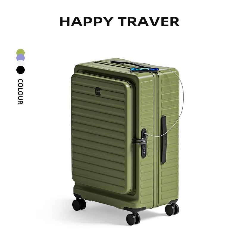 深仓大容量行李箱女前置侧开盖登机箱多功能旅行密码皮箱拉杆箱男