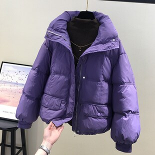 立领短款羽绒外套女士2024秋冬季新款棉衣棉服爆款小个子今年流行